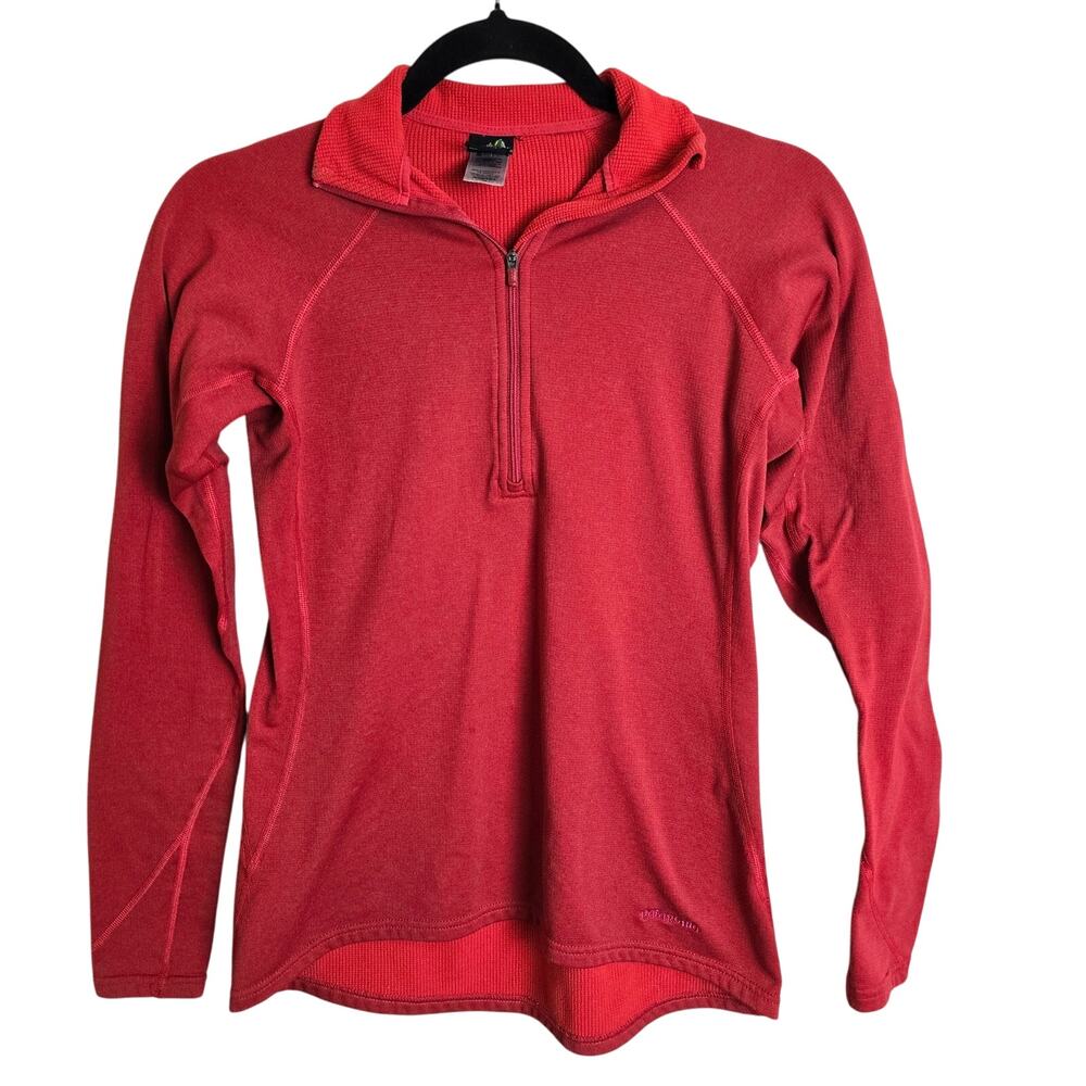 Patagonia Performance Baselayer Capilene Red Long Sleeve Size Medium